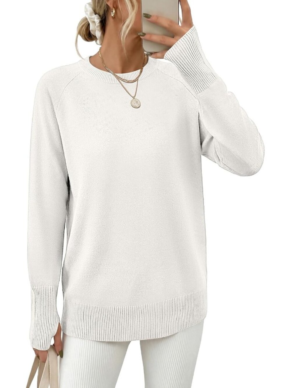 Cozy Women's Fall Long Sleeve Lightweight Sweater - Perfect for Layering & Style